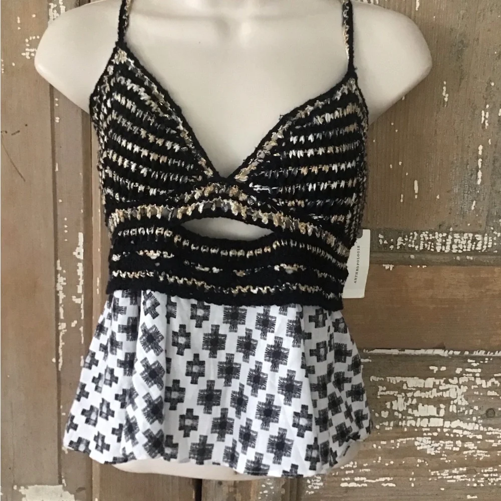 NWT By Anthropologie Freida Layered Sweater Tank top size M - Picture 5 of 13